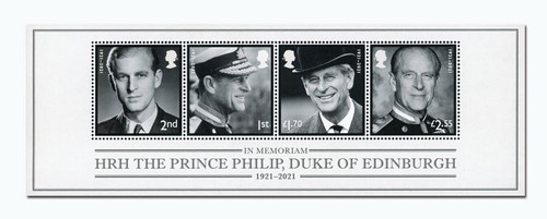 MFN158  - 2021 HRH The Prince Philip Duke of Edinburgh-In Memorium, Mint, Sheet of 4 Stamps, Great Britain