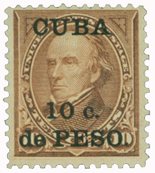 CU226  - 1899 10c on 10c Cuba - Washington, type I, brown