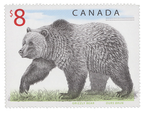M12517  - 1997 $8 Grizzly Bear Stamp, Mint, Canada