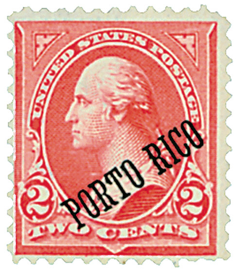 PT211  - 1899 2c Puerto Rico - type IV, dull watermark, perf 12, red carmine