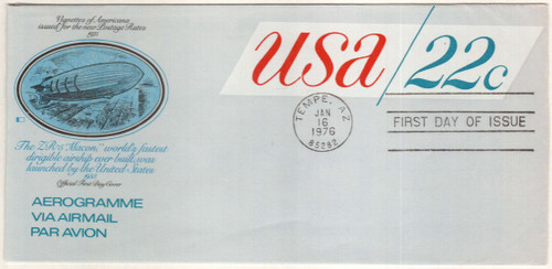UC50  - 1976 22c Air Post Envelope, red & blue