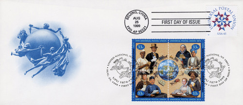 AC42  - 1999 - US and United Nations - Universal Postal Union Sesquicentennial