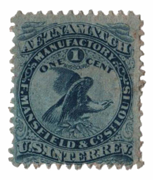 RO130b  - 1871-77 1c blue, silk paper