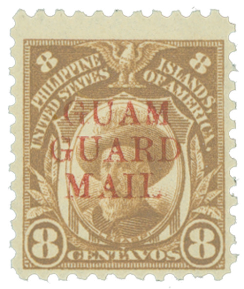 GM10  - 1930 8c Guam Guard Mail - overprints, orange brown