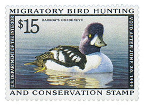 RW65  - 1998 $15 Federal Duck Stamp - Barrow's Goldeneye s/a