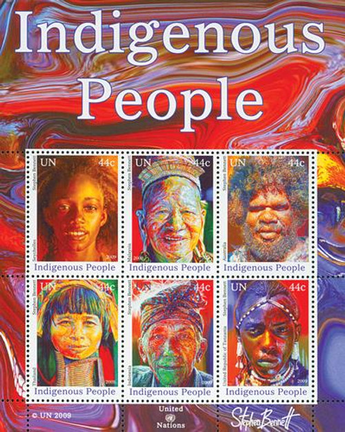 UN997  - 2009 44c Indigenous People Sheet of 6