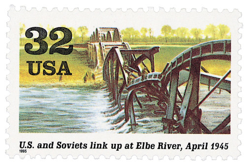 2981d  - 1995 32c US and Soviets link at Elbe River