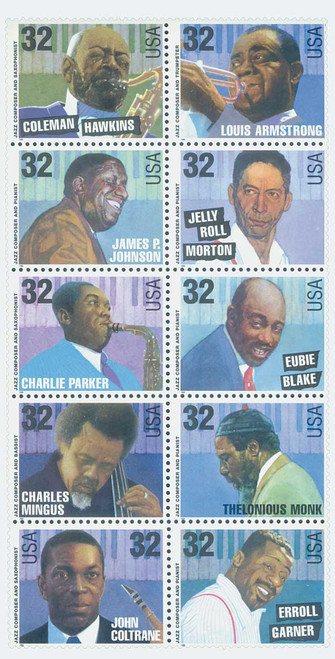 2983-92　Musicians　Stamp　Company　1995　Jazz　32c　Mystic