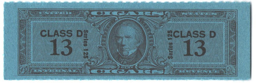 TC2638a  - 1955, 13 Cigar Revenue Tax Stamps - Class D, Series 125