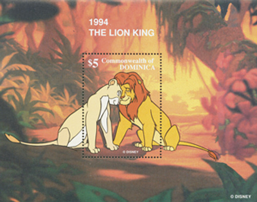 MDS268  - 1998 Disney's The Lion King, Mint Souvenir Sheet, Dominica