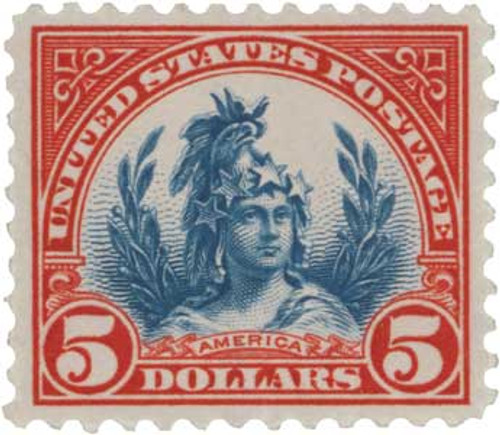 573  - 1922-25 $5 America, carmine and blue