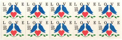 2441a  - 1990 25c Love Birds,bklt pane of 10