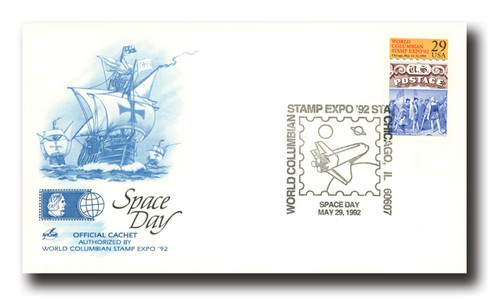 AC218  - 1992 World Columbian Stamp Expo Cover - 'Space Day' 5/29/1992