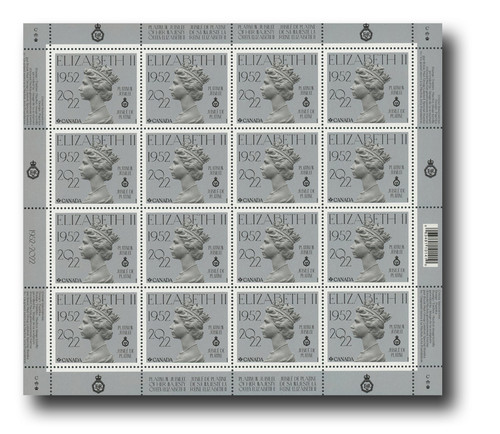 MFN290  - 2022 Queen Elizabeth II, Platinum Jubilee, Mint Sheet of 16, Canada