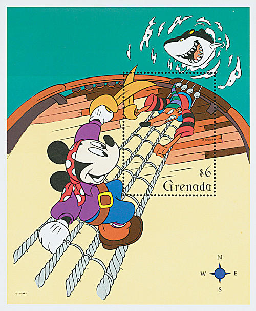 MDS321B  - 1995 Disney's Mickey and Friends on High Sea Adventure, Mint Souvenir Sheet, Grenada