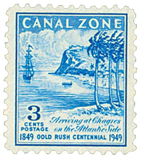 CZ142  - 1949 3c Canal Zone - Forty Niners Arriving, blue