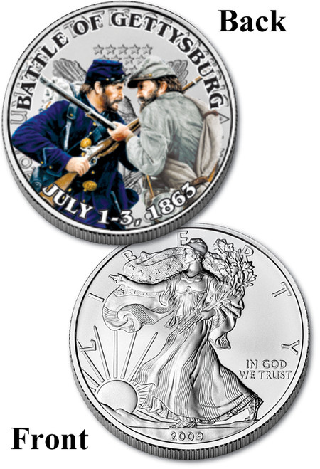 CNSSECOL  - Battle of Gettysburg $1.00 Silver Eagle Colorized