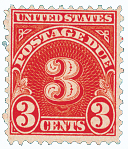 J82  - 1931 3c Postage Due - Rotary Press - dull carmine