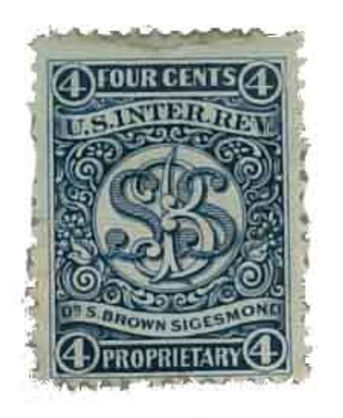 RS219d  - 1878-83 Dr. S. Brown Sigesmond, 4c blue, watermark