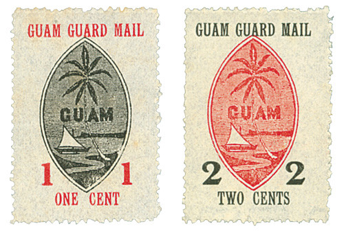 GM3-4  - 1930 1c & 2c Guam Guard Mail - set of 2