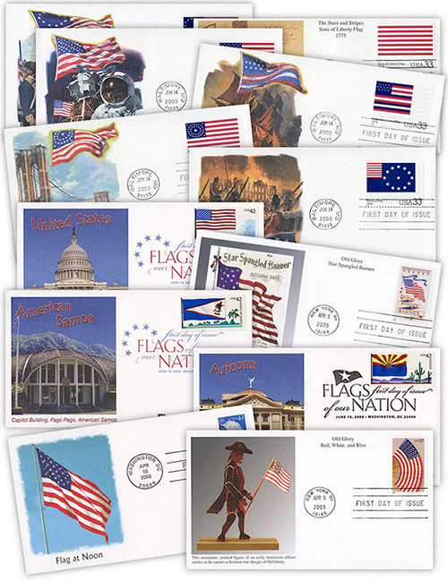 FD1091  - 69 Different 2000-2008 Flag First Day Covers