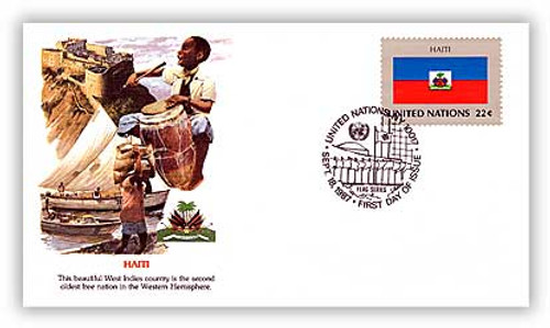 8A512  - 1987 22c Haiti UN Flags First Day Cover