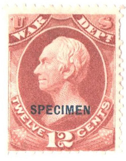 O89S  - 1875 12 Official Mail Stamp - deep rose