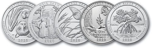 MCN017  - 2020 US National Park Quarter Collection, Denver Mint set of 5
