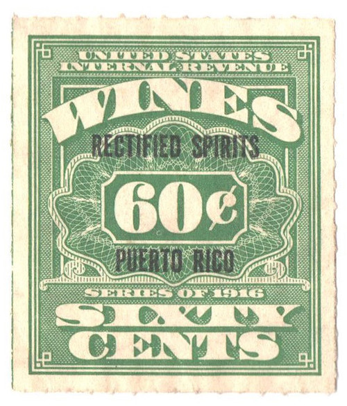 PTRE29  - 1938 60c Puerto Rico Rectified Spirits, green