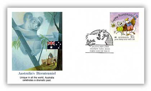 57435B  - 1988 37c Australia First Day Cover, Australia Bicentennial