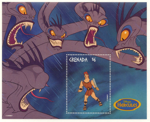 MDS327F  - 1998 Disney's Hercules, Mint Souvenir Sheet, Grenada