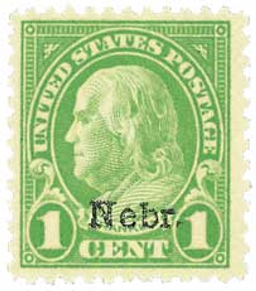 669  - 1929 1c Franklin, green, Kansas-Nebraska overprints