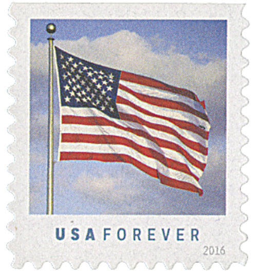 5055  - 2016 First-Class Forever Stamp - U.S. Flag (Ashton Potter, booklet)