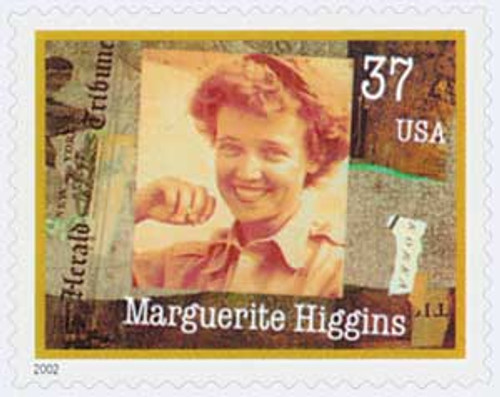 3668  - 2002 37c Women in Journalism: Marguerite Higgins