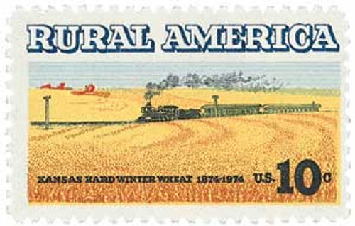 1506  - 1974 10c Rural America: Winter Wheat and Train