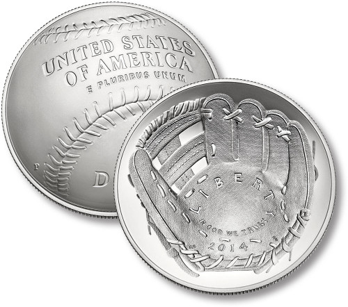 M12019  - 2014 Baseball Hall of Fame Silver Dollar, Uncirculated