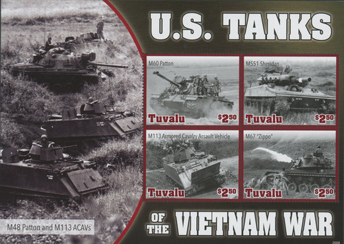 MFN118  - 2020 $2.50 Vietnam War - U.S. Tanks of The Vietnam War, Mint Sheet, Tuvalu