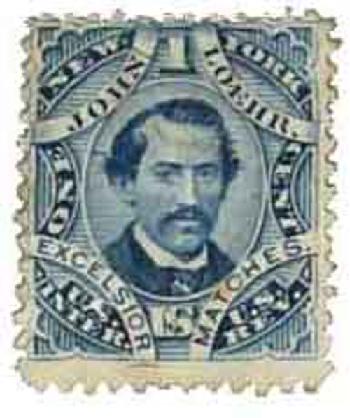 RO127b - 1871-77 1c Proprietary Match Stamp - John Loehr, blue, silk paper