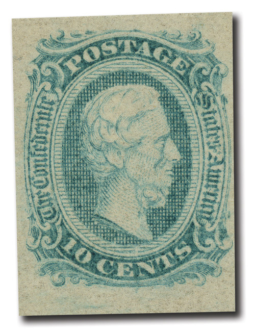 CSA11  - 1863-64 10c Confederate States - Jefferson Davis - blue, no frame-line (Die A)