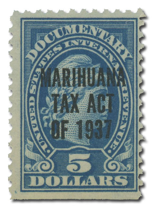 RJM2  - 1937 $5 Marihuana tax, blue