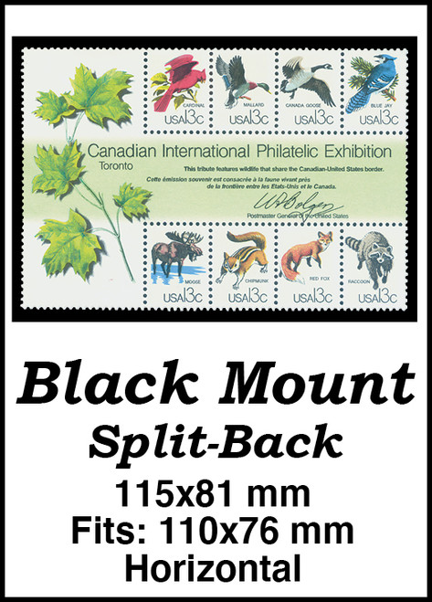 MM2216  - 115x81mm 1 Horizontal  Black Split-Back Mount
