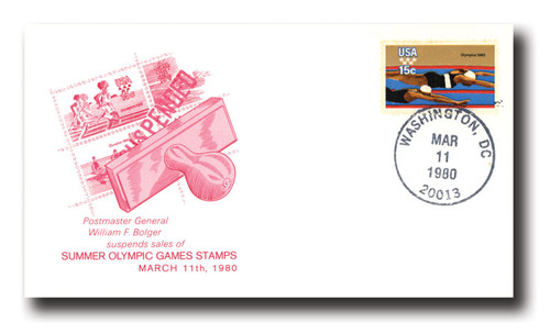 AC193  - 03/11/1980 USA, Blogger Suspends Sales of Summer Olympic Games Stamps