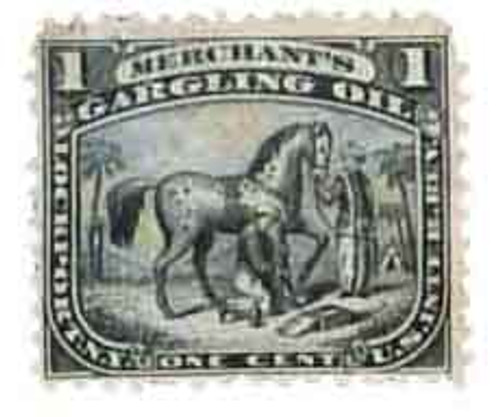 RS178a  - 1862-71 Merchant's Gargling Oil, 1c black, old paper