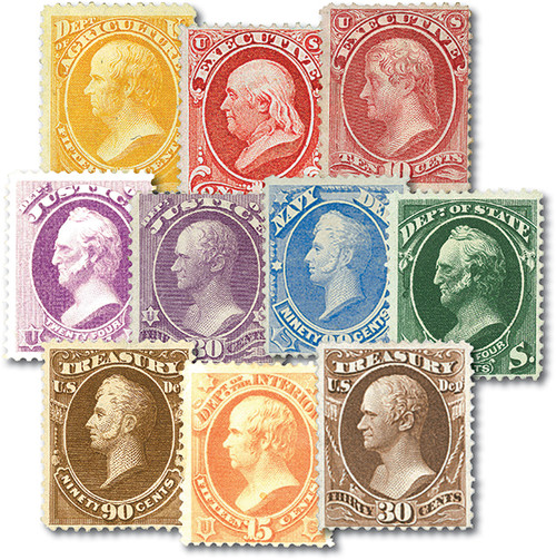 O7//112  - 1873-79 Official Stamps, Collection of 10