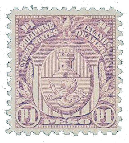 PH300  - 1917 1p Philippines, pale violet, unwatermarked, perf 11