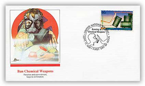 8A596  - 1991 UN 90c Chemical Weapons