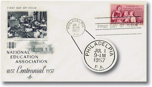 M1129  - 1957 #1093 US First Day Cover w/Misspelled Postmark