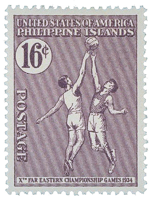 PH382  - 1934 16c Philippines, violet brown, unwatermarked, perf 111/2