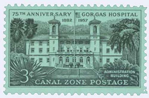 CZ148  - 1957 3c Canal Zone - Gorangeas Hospital, black