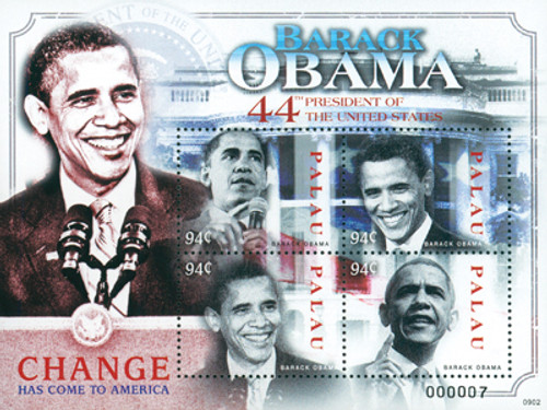 M10359  - 2009 Palau President Obama 4v M